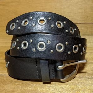 Fossil Black Leather Grommet Belt Medium
